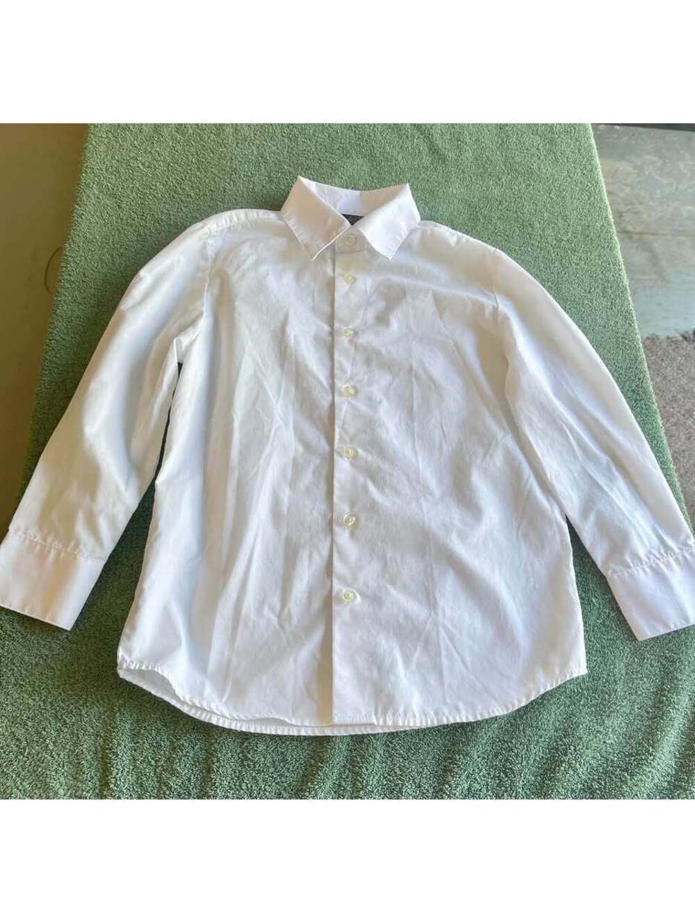 George Boys Size 8 White Long-Sleeve Button-Down Dress Shirt